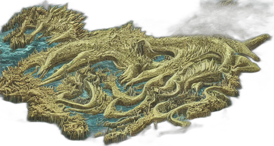 dragon, concept art, fantasy art, 3d render transparent PNG cut-out