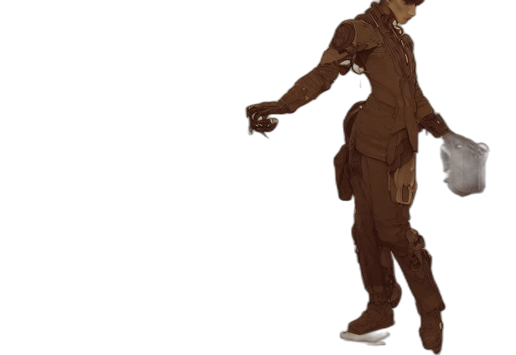 creature, staff, concept art, pixel art, fantasy art, 3d render, earth tones, dark transparent PNG cut-out