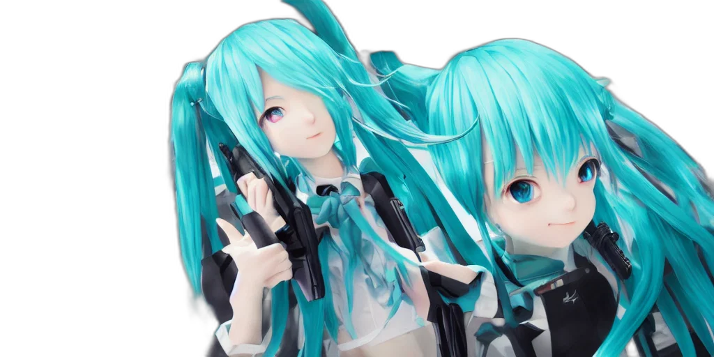 weapon, hair, 3d render, anime transparent PNG cut-out