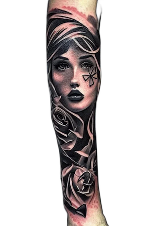 fantasy art, photorealistic, comic book art, concept art, dark, creative, tattoo, designs transparent PNG cut-out