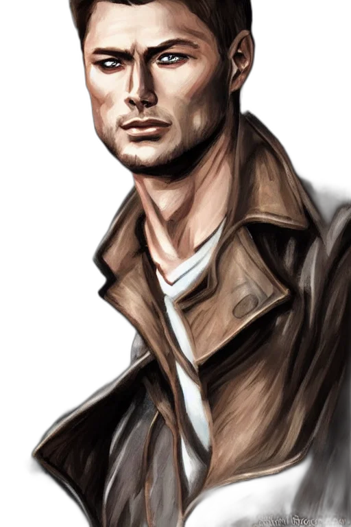 jacket, face, photorealistic, comic book art transparent PNG cut-out