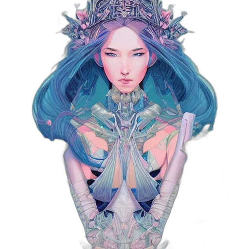 crown, jewelry, dress, face, fantasy art, concept art, pixel art, watercolor transparent PNG cut-out