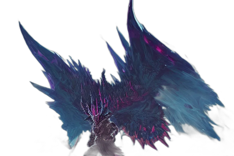 dragon, creature, sword, weapon, concept art, fantasy art, vaporwave, 3d render transparent PNG cut-out