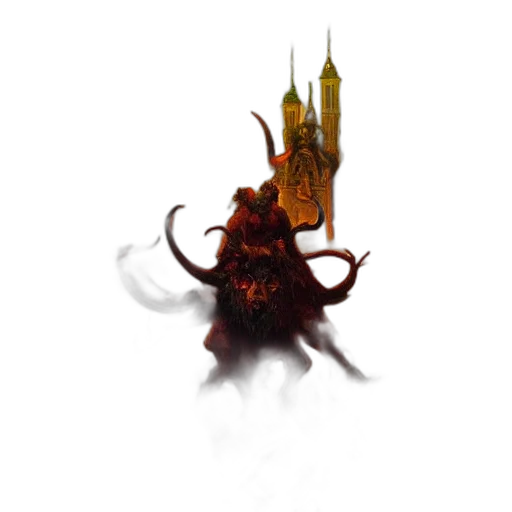 dragon, creature, crown, staff transparent PNG cut-out