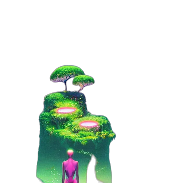 tree, robot, creature, staff transparent PNG cut-out