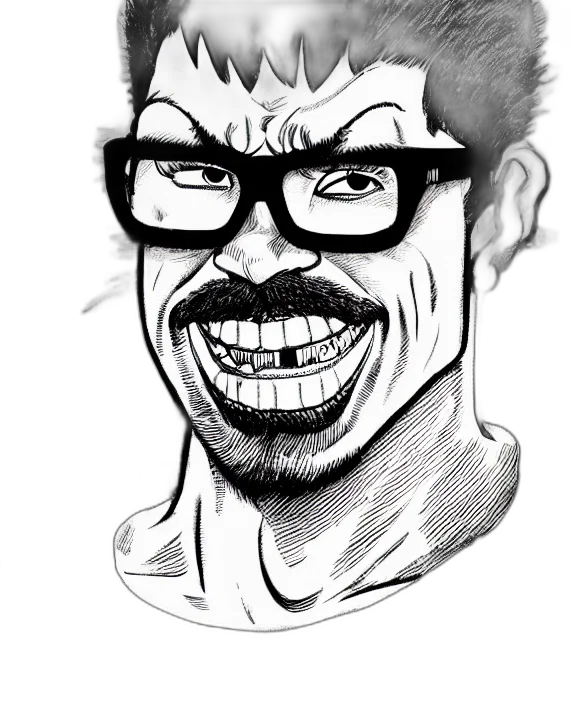 face, mask, creature, comic book art transparent PNG cut-out