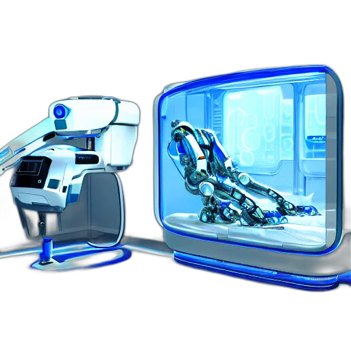 robot, concept art, cyberpunk, 3d render transparent PNG cut-out