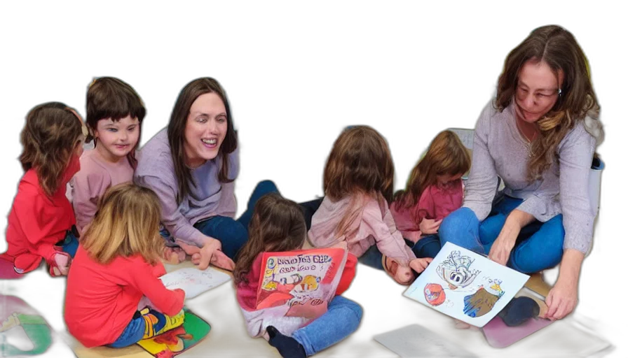 kindergarten, teacher, reading, megg, mogg, owl, book, children transparent PNG cut-out