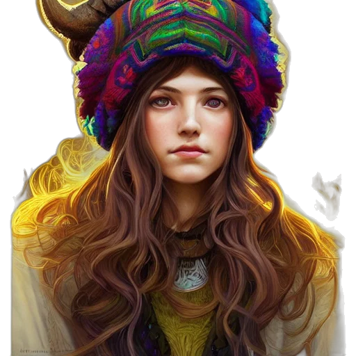 hat, face, crown, jewelry, fantasy art, concept art, photorealistic, oil painting transparent PNG cut-out