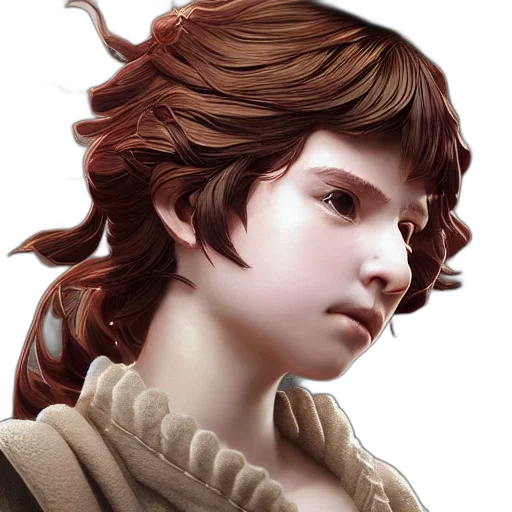 face, crown, hair, fantasy art transparent PNG cut-out