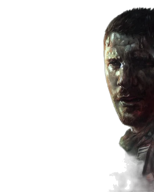 face, concept art, photorealistic, comic book art, fantasy art, fog, green, battle transparent PNG cut-out