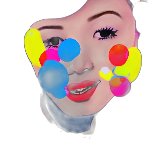 face, mask, photorealistic, cartoon, watercolor, 3d render, colorful, neon transparent PNG cut-out