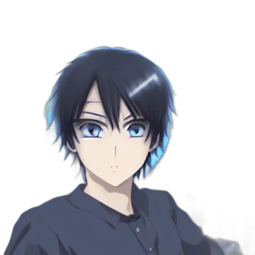 staff, face, creature, anime, cartoon, photorealistic, pixel art, blue transparent PNG cut-out