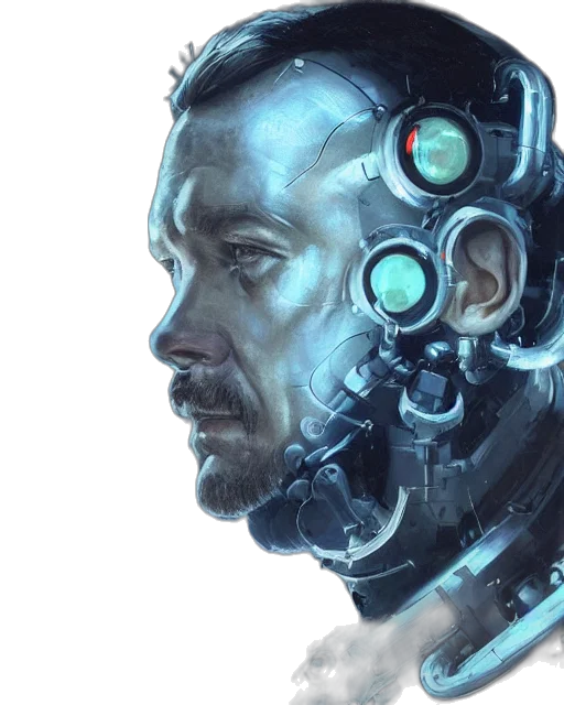 robot, face, cyberpunk, concept art transparent PNG cut-out