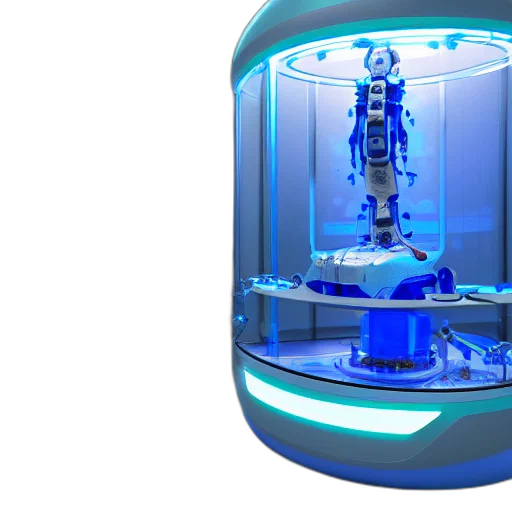 robot, 3d render, futuristic, glass transparent PNG cut-out