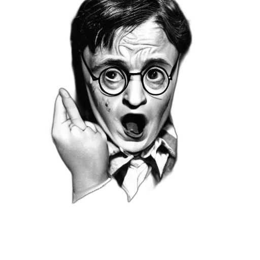staff, face, cartoon, photorealistic, comic book art, photo, old, harry transparent PNG cut-out