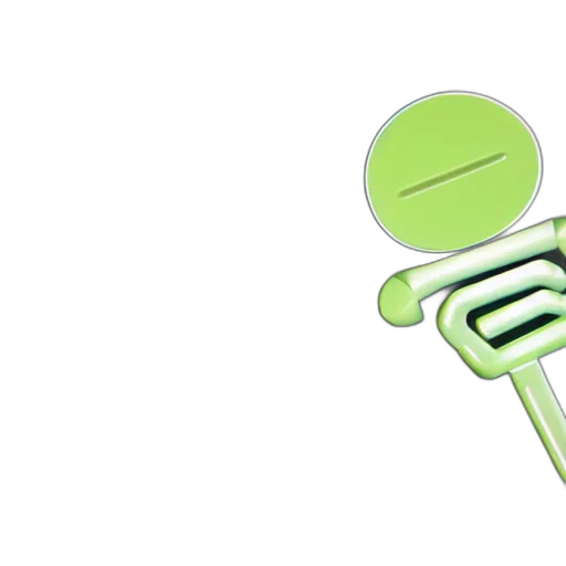 staff, weapon, jewelry, umbrella, 3d render, green, microsoft, clippy transparent PNG cut-out