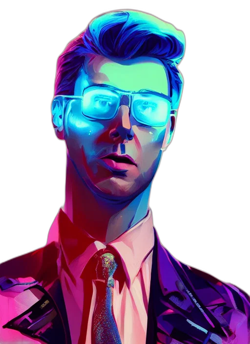 jacket, face, staff, robot transparent PNG cut-out