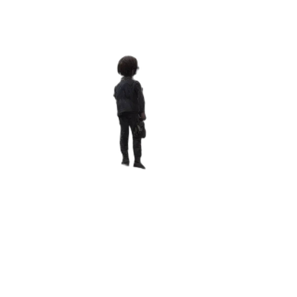 jacket, robot, creature, hair, pixel art, 3d render, concept art, cartoon transparent PNG cut-out