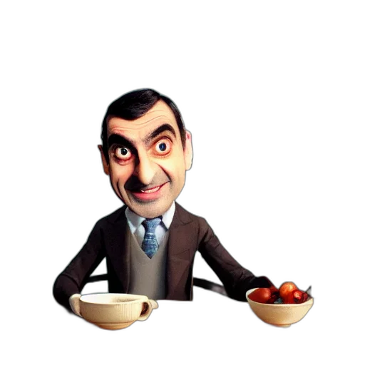 food, staff, cartoon, concept art, 3d render, photorealistic, mister, bean transparent PNG cut-out