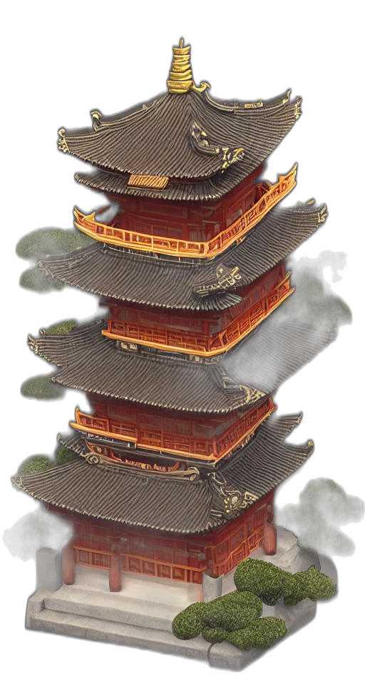 building, dragon, crown, photorealistic transparent PNG cut-out