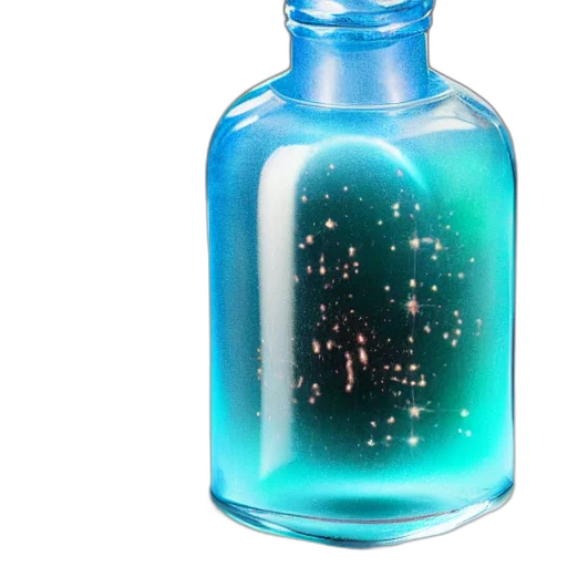 bottle, dress, vaporwave, 3d render transparent PNG cut-out