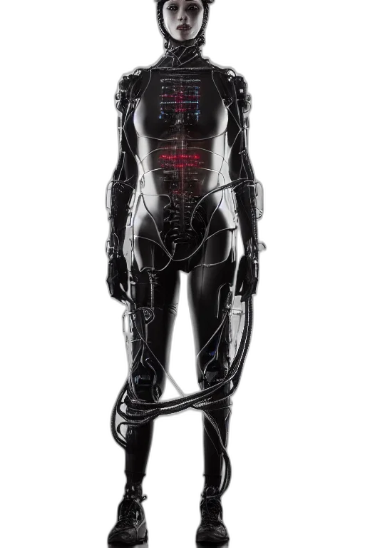 robot, dress, mask, jacket, cyberpunk, concept art, 3d render, comic book art transparent PNG cut-out