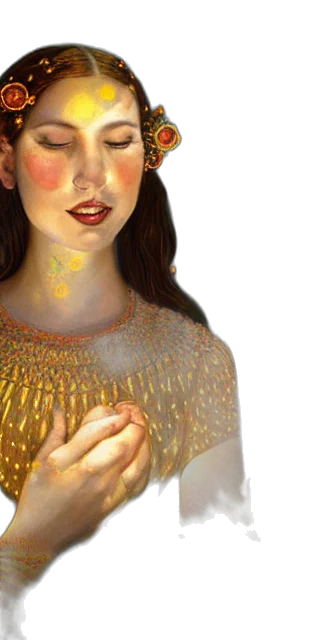 jewelry, dress, fantasy art, photorealistic, oil painting, 3d render, golden, young transparent PNG cut-out