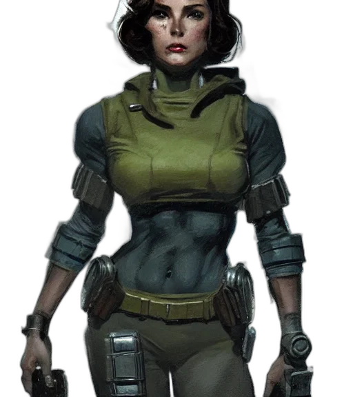 staff, robot, concept art, cyberpunk, comic book art, fantasy art, earth tones, green transparent PNG cut-out