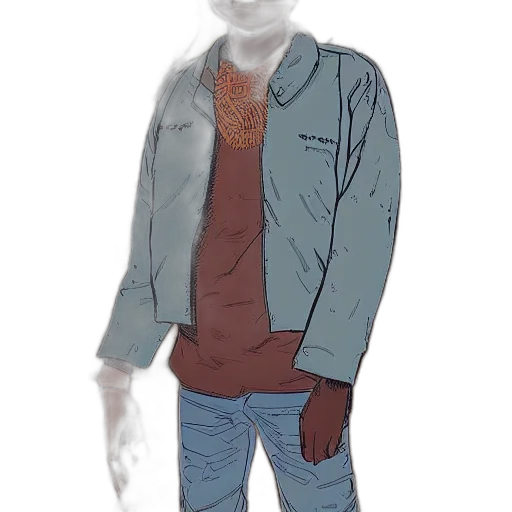 jacket, face, creature, robot transparent PNG cut-out