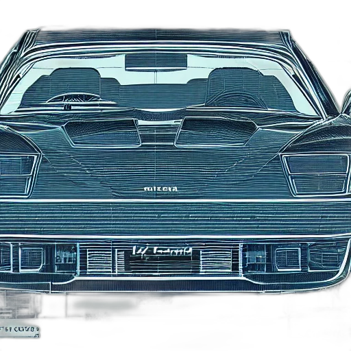 car, photorealistic, concept art, detailed, blueprint, kitt transparent PNG cut-out