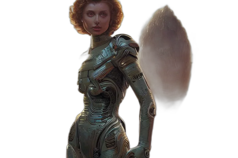 robot, creature, face, staff transparent PNG cut-out