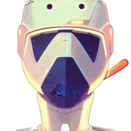 robot, staff, weapon, mask, concept art, 3d render, pixel art, vaporwave transparent PNG cut-out