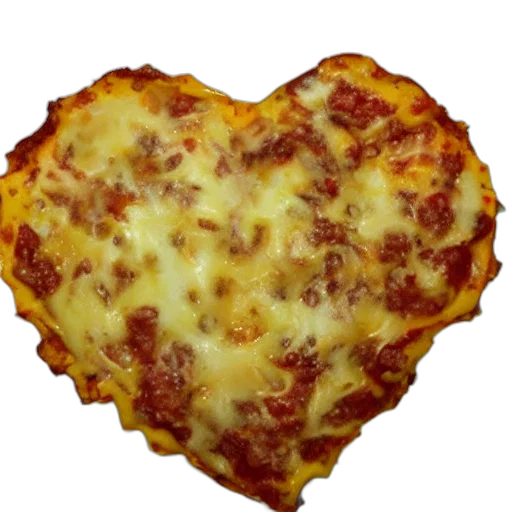 food, heart, shaped, lasagan transparent PNG cut-out