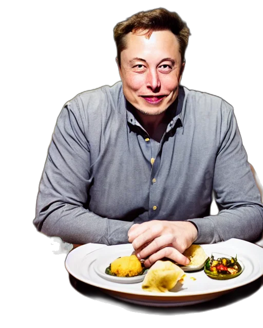 food, portrait, elon, musk transparent PNG cut-out