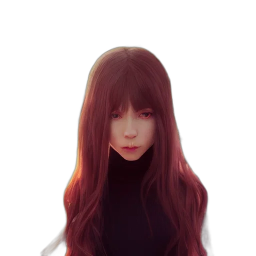 hair, face, dress, creature transparent PNG cut-out