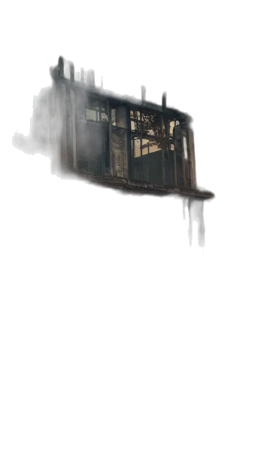 building, robot, umbrella, car transparent PNG cut-out
