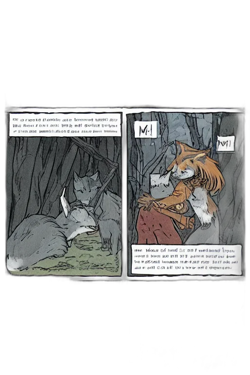 concept art, comic book art, forest, fire, fog, night, graphic, novel transparent PNG cut-out