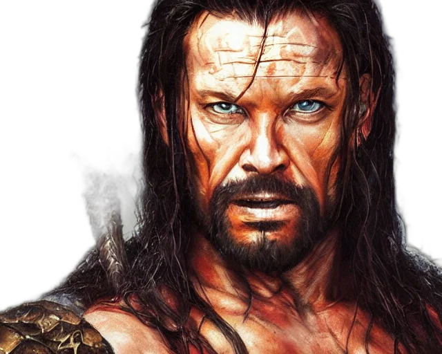 photorealistic, fantasy art, comic book art, concept art, portrait, ian, bohen, conan transparent PNG cut-out