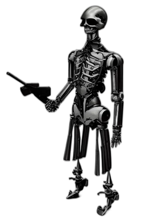 robot, staff, animal, weapon, concept art, cyberpunk, 3d render, comic book art transparent PNG cut-out