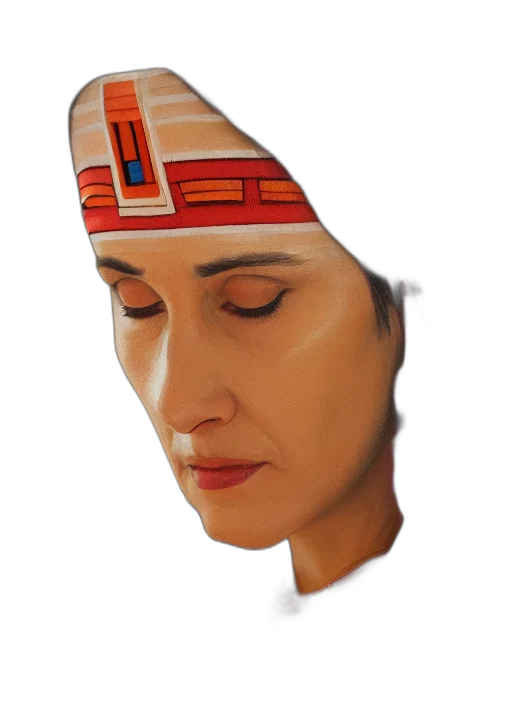 face, mask, crown, hat, photorealistic, oil painting, 3d render, concept art transparent PNG cut-out