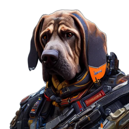 animal, face, staff, weapon, concept art, photorealistic, cyberpunk, 3d render transparent PNG cut-out
