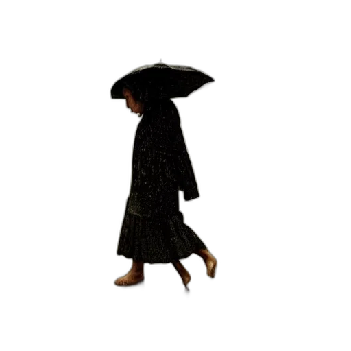 umbrella, hat, dress, staff transparent PNG cut-out