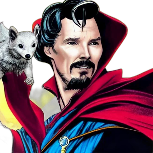 comic book art, fantasy art, concept art, cartoon, doctor, strange, doolittle transparent PNG cut-out