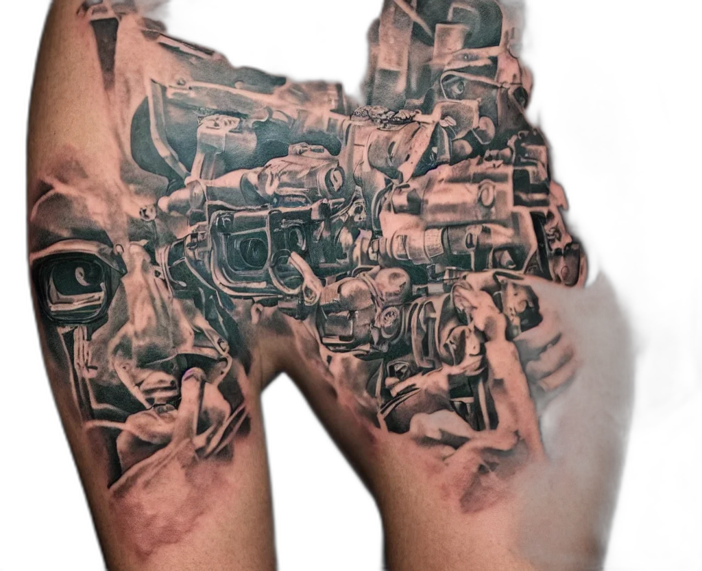weapon, photorealistic, concept art, cyberpunk transparent PNG cut-out