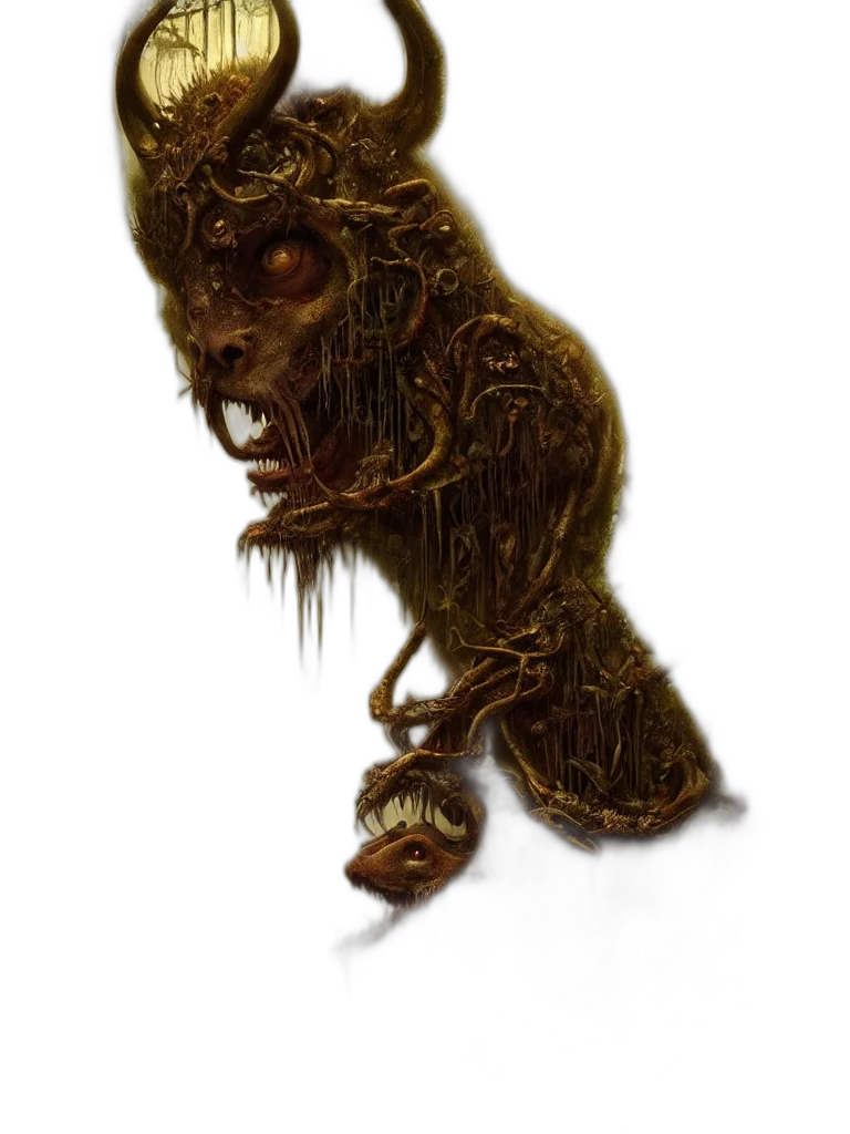 creature, animal, mask, face, concept art, fantasy art, photorealistic, 3d render transparent PNG cut-out