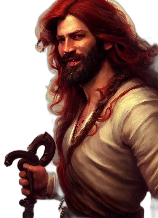 hair, sword, staff, fantasy art, photorealistic, concept art, oil painting, portrait transparent PNG cut-out
