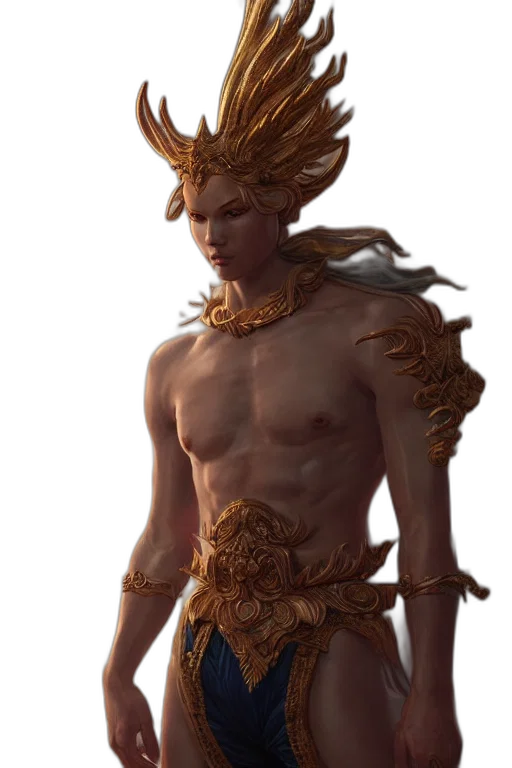 dragon, creature, mask, staff, fantasy art, concept art, 3d render, photorealistic transparent PNG cut-out