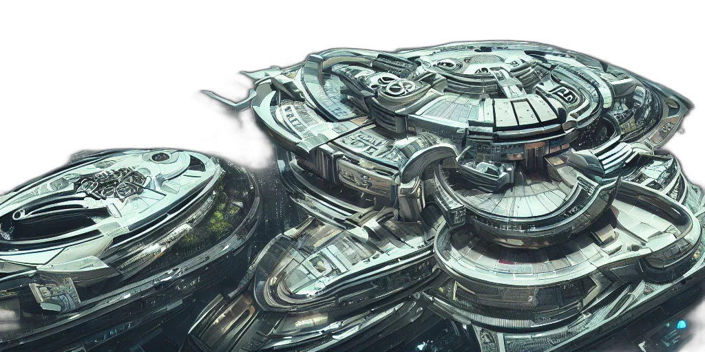 3d render, concept art, outer space, futuristic transparent PNG cut-out