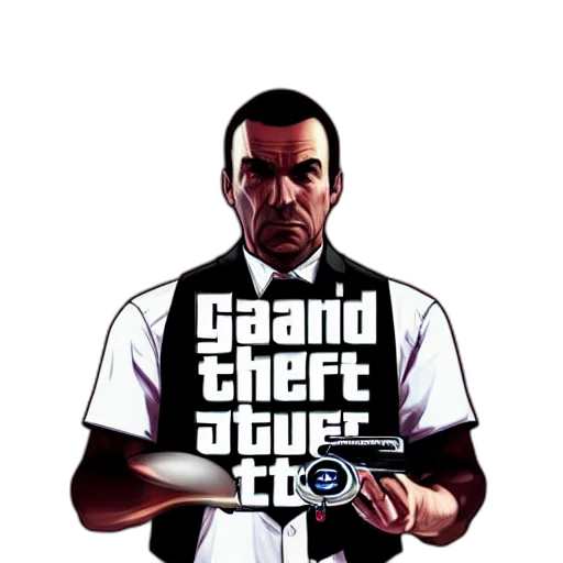 concept art, pixel art, comic book art, 3d render, andrew, tate, style, gta transparent PNG cut-out
